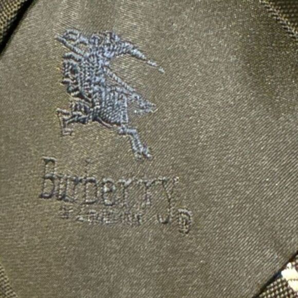 Vintage Burberry 100% Silk Made In Italy Men's Black Nova‎ Check Neck Tie Retro - Picture 4 of 6